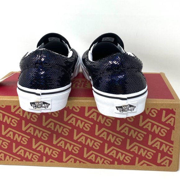 VANS Classic Slip-On Micro Sequins Black Glitter Sneakers Women Size VN0A4U382PC - Picture 5 of 11